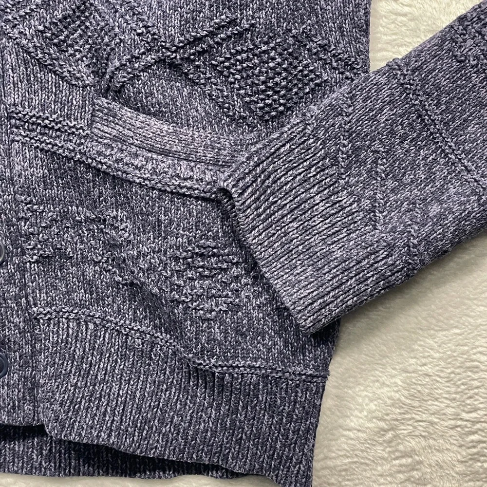 J.Crew Mercantile Cardigan Men Small Blue Shawl Collar Cable Knit Cotton Sweater